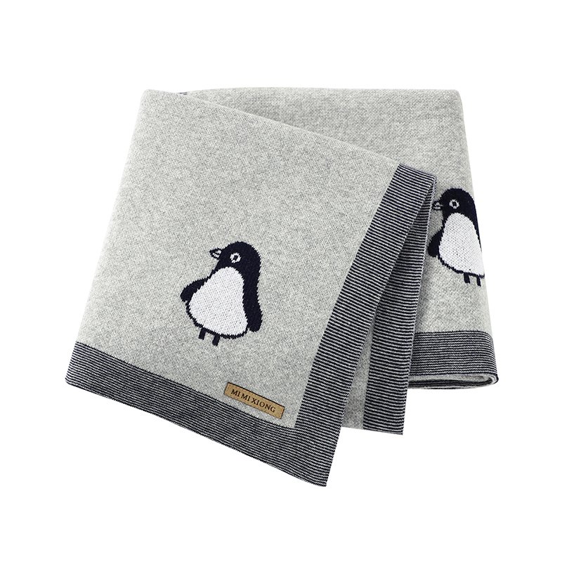 Wholesale 100% Cotton Baby Penguin Pattern Blanket Mimixiong