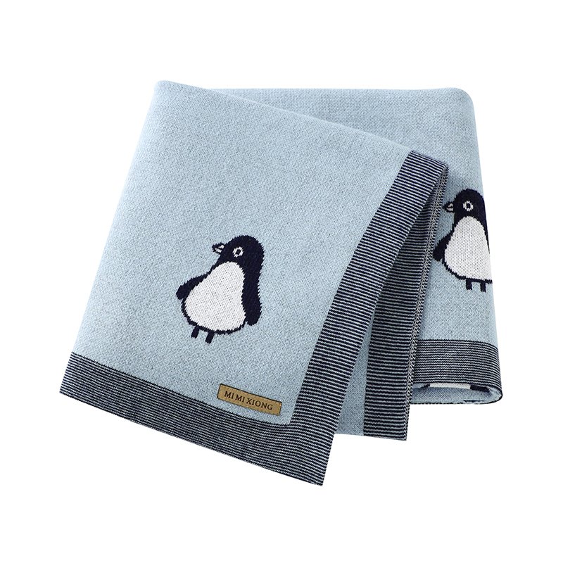 Wholesale 100% Cotton Baby Penguin Pattern Blanket Mimixiong