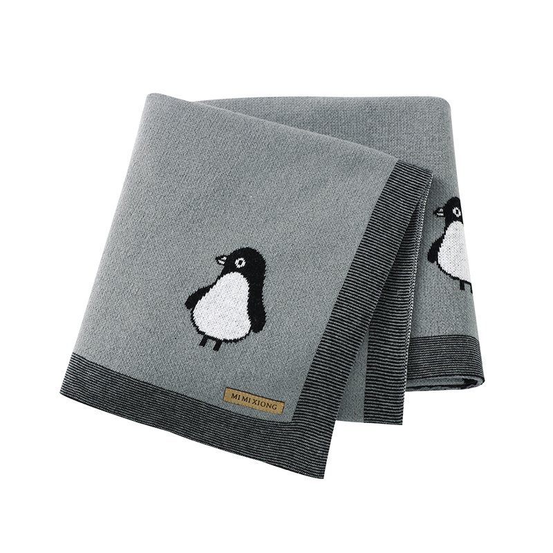 Wholesale 100% Cotton Baby Penguin Pattern Blanket Mimixiong