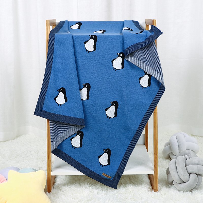 Wholesale 100% Cotton Baby Penguin Pattern Blanket Mimixiong