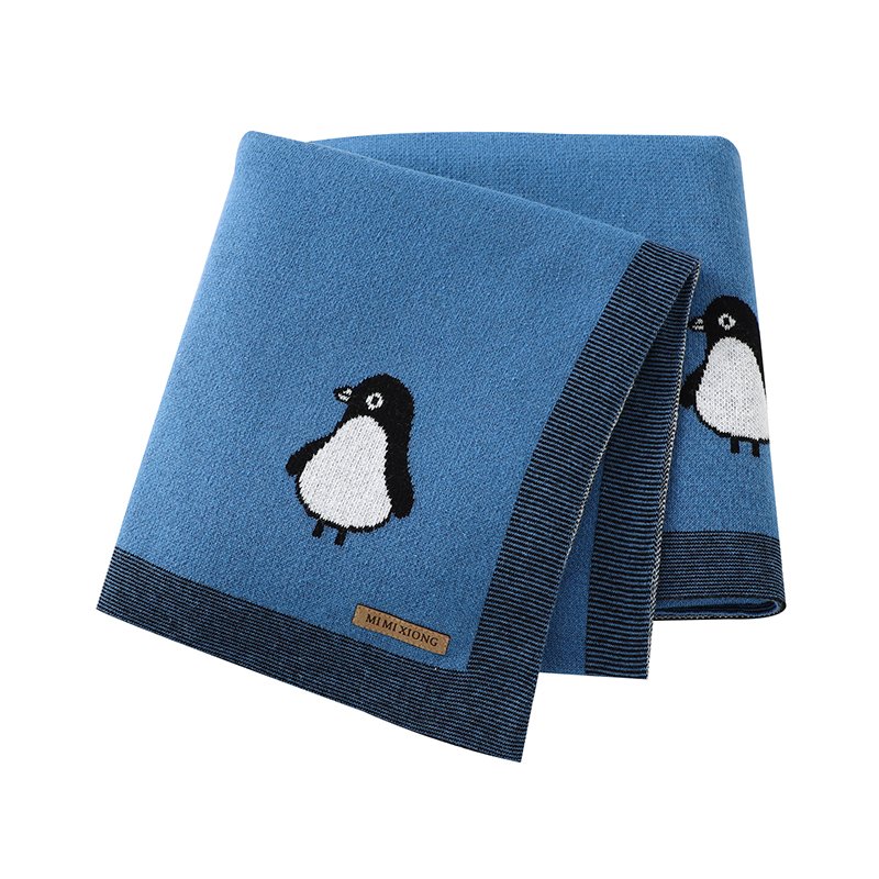 Wholesale 100% Cotton Baby Penguin Pattern Blanket Mimixiong