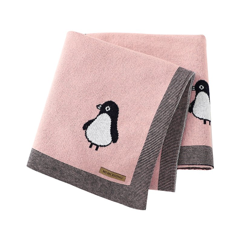 Wholesale 100% Cotton Baby Penguin Pattern Blanket Mimixiong