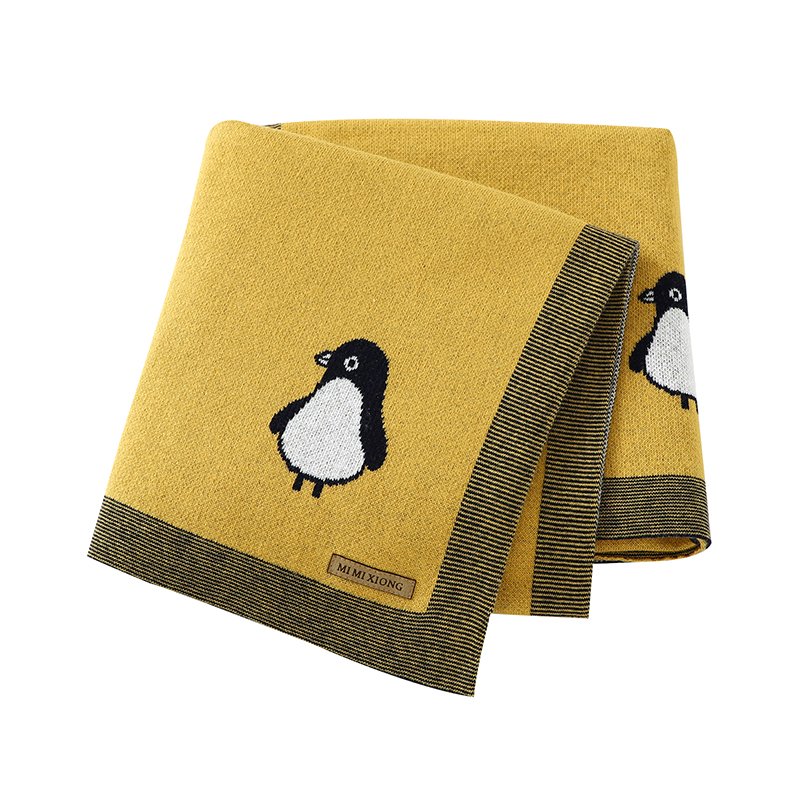 Wholesale 100% Cotton Baby Penguin Pattern Blanket Mimixiong