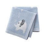 Mimixiong Baby Knitted Blankets 100% Cotton Cute Cartoon Elephant Bebes Stroller Swaddle Wrap Infant Receiving Towel Blankets