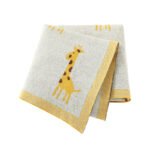 Hot Sale Giraffe Pattern Knit Newborn Baby Blanket Mimixiong