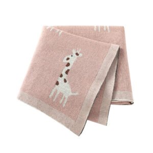 Hot Sale Giraffe Pattern Knit Newborn Baby Blanket Mimixiong