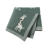 Hot Sale Giraffe Pattern Knit Newborn Baby Blanket Mimixiong
