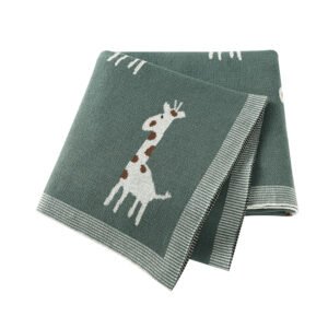 Hot Sale Giraffe Pattern Knit Newborn Baby Blanket Mimixiong