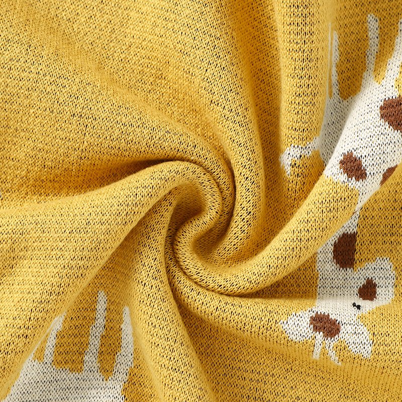 Hot Sale Giraffe Pattern Knit Newborn Baby Blanket Mimixiong