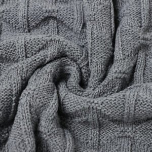 Baby Knitted Solid Color Striped Baby Bedding Blanket Mimixiong