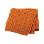 Baby Knitted Solid Color Striped Baby Bedding Blanket Mimixiong