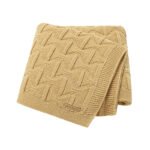 Baby Knitted Solid Color Striped Baby Bedding Blanket Mimixiong