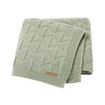 Baby Knitted Solid Color Striped Baby Bedding Blanket Mimixiong