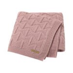 Baby Knitted Solid Color Striped Baby Bedding Blanket Mimixiong