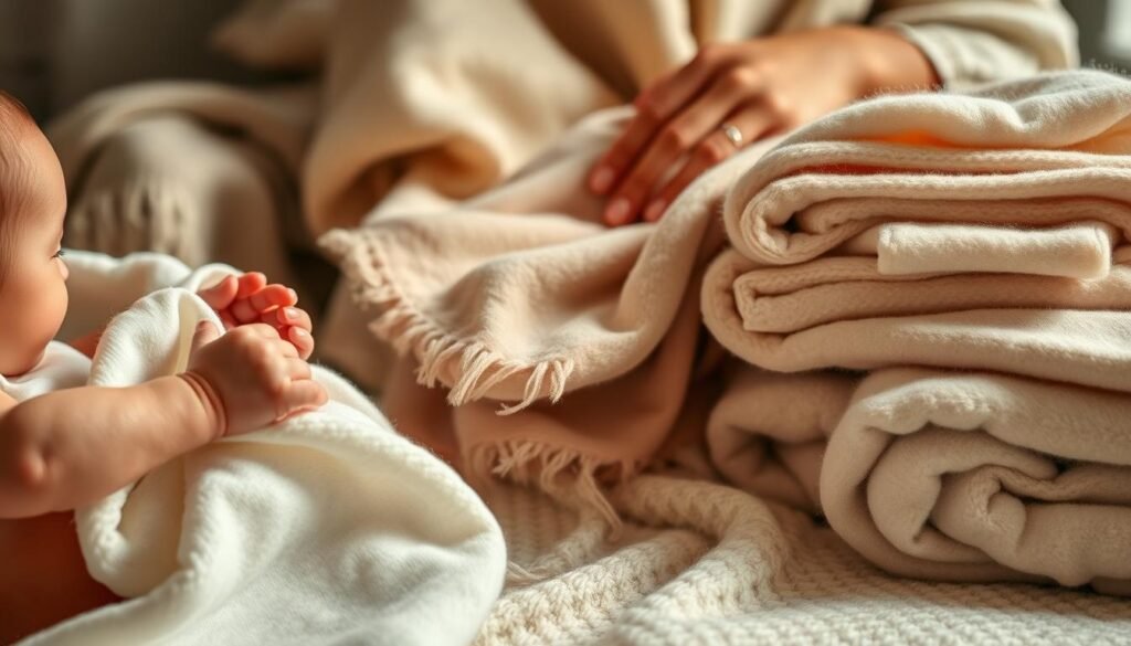 baby blanket materials in use