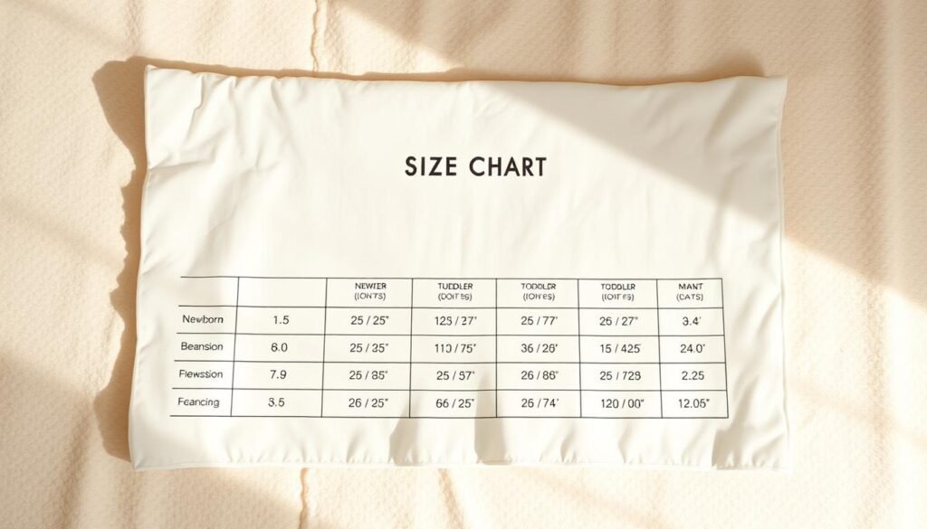 baby blanket size chart