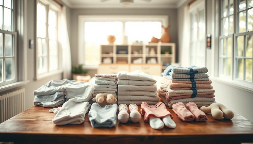 folding baby clothes