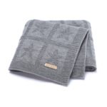 Star Patterned Solid Knitted Baby Blanket Mimixiong