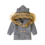 Fast Shipping Mimixong Newborn Sweaters Clothes Solid Color Kids Knitted Hooded Cardigan Clothing Sweaters Coats