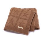 Star Patterned Solid Knitted Baby Blanket Mimixiong