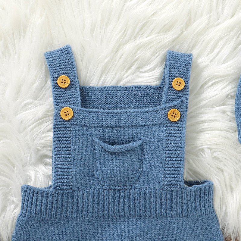 Baby Pocket Overalls & Hat Set Mimixiong