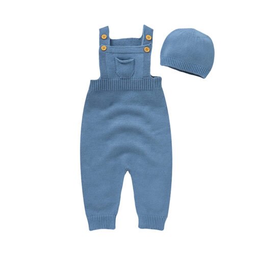 Baby Pocket Overalls & Hat Set Mimixiong