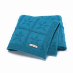 Star Patterned Solid Knitted Baby Blanket Mimixiong
