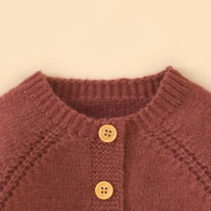New Arrival Solid Color Knitted Baby Sweater Coat Mimixiong