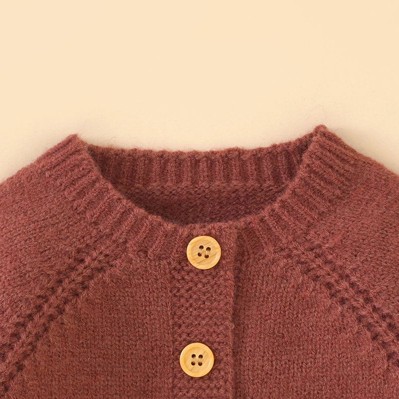 New Arrival Solid Color Knitted Baby Sweater Coat Mimixiong