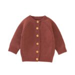New Arrival Solid Color Knitted Baby Sweater Coat Mimixiong