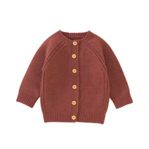 New Arrival Solid Color Knitted Baby Sweater Coat Mimixiong
