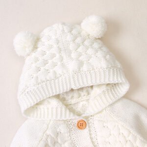 Hot Sale Babies Knitwear Hooded Pom Pom Cardigan Mimixiong
