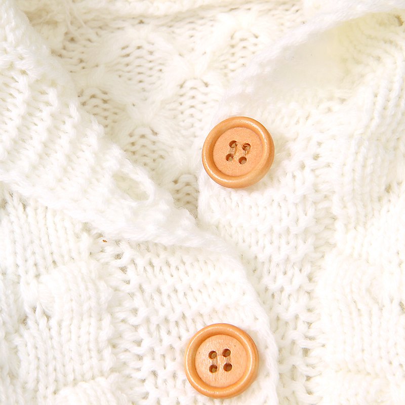 Hot Sale Babies Knitwear Hooded Pom Pom Cardigan Mimixiong