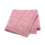Star Patterned Solid Knitted Baby Blanket Mimixiong