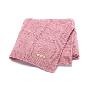 Star Patterned Solid Knitted Baby Blanket Mimixiong
