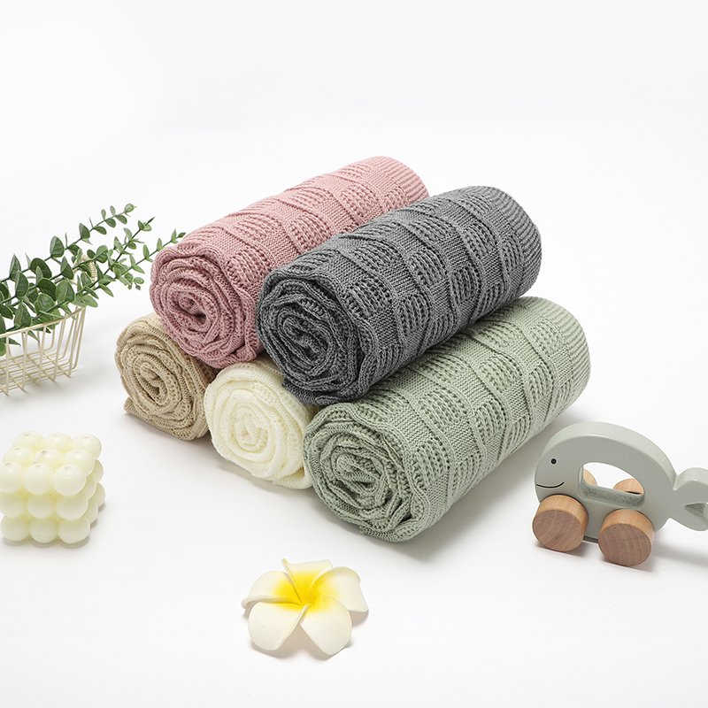 Solid Knitted Baby Blanket Wholesale Mimixiong
