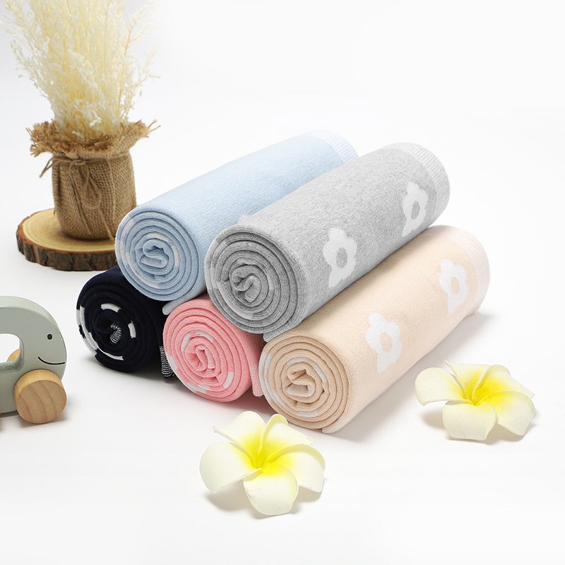 Jacquard Receiving Cotton Blanket Knitted Wrap Mimixiong