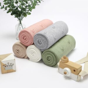 Baby Wrap Towel Swaddling for Babies Pointelle Blanket Mimixiong