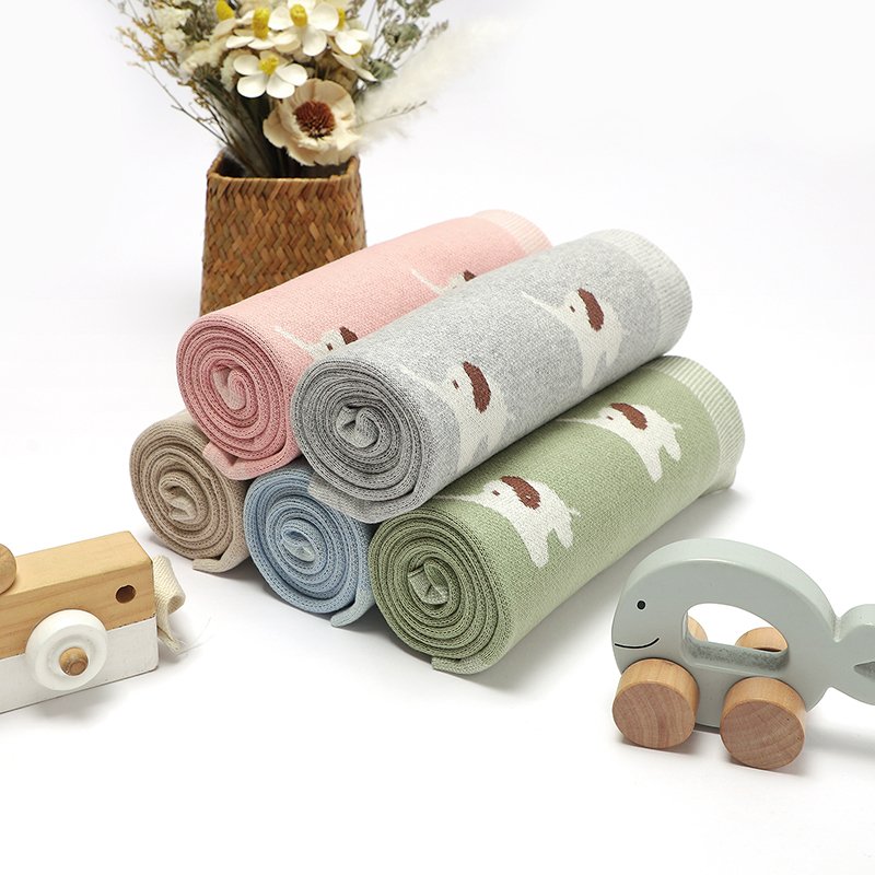 Jacquard Animal Pattern Baby Swaddle Blanket Mimixiong