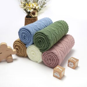 Fast Shipping Knitted Baby Swaddle Throw Blanket Mimixiong