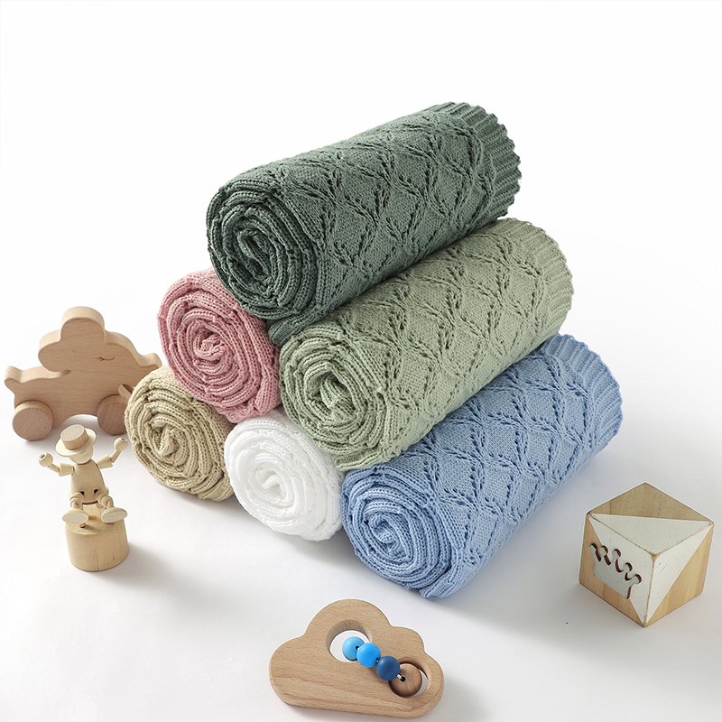Wholesale Solid Knitted Design Baby Blanket Mimixiong