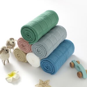 Solid Color Drops Pattern Baby Swaddle Blanket Mimixiong