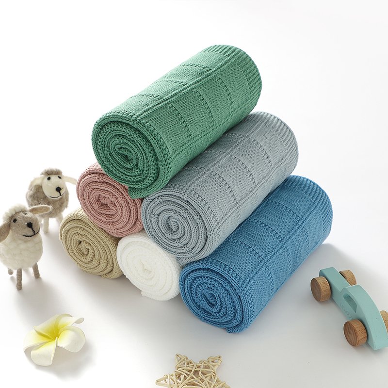 Solid Color Drops Pattern Baby Swaddle Blanket Mimixiong