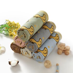 Cotton Duck Pattern Toddler Baby Knitted Swaddle Blanket Mimixiong