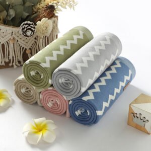 Wavy Stripes Mantas  Newborn Baby Knitted Blanket Mimixiong