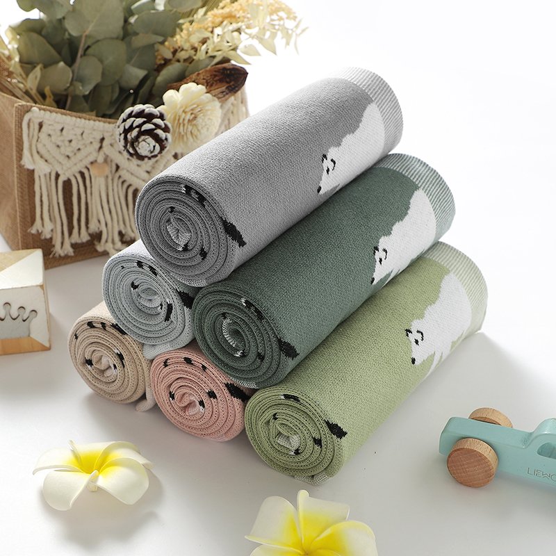 Polar Bear Knitted Baby Blanket Mimixiong