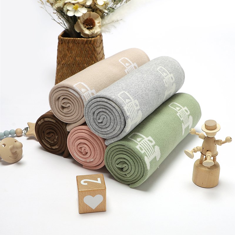 Jacquard Toddler Swaddle Throw Blanket Baby Gift Mimixiong