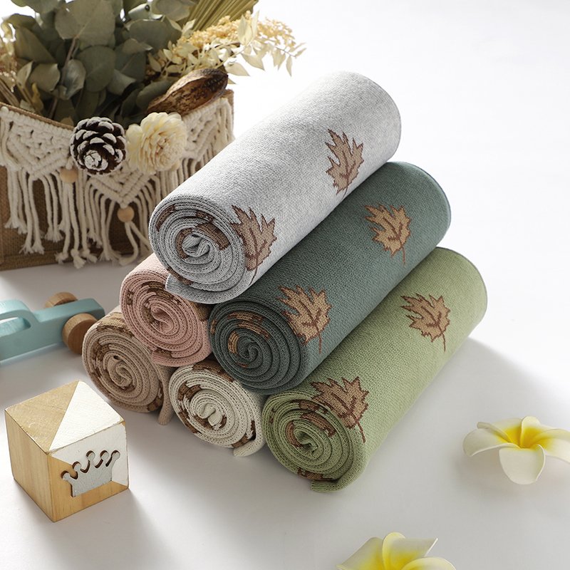 Leaf Pattern 100% Cotton Baby Knitted Blanket Mimixiong