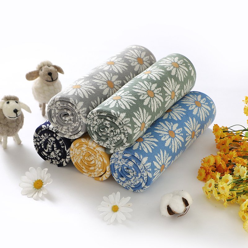 Flower Pattern Newborn Baby Cotton Knitting Blankets Mimixiong