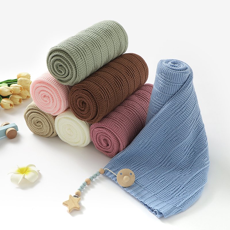 Cotton Solid Color Hollow Out Baby Swaddle Blanket Mimixiong